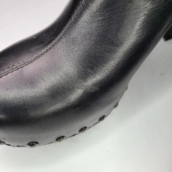 Dansko Black Leather Studded Clog Heels Slip On Size 10 - Picture 4 of 8